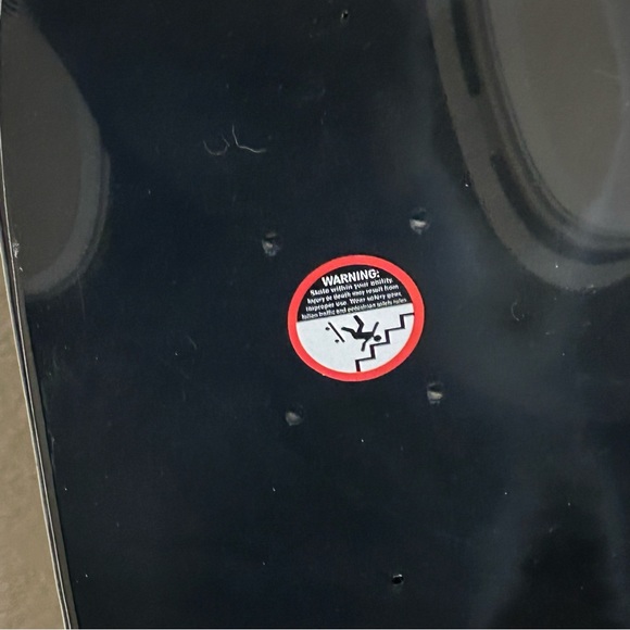 Vintage 2000s Boom Town Canada Maple Wood Black Blue Flames Skateboard Deck 7.5” - Picture 5 of 6